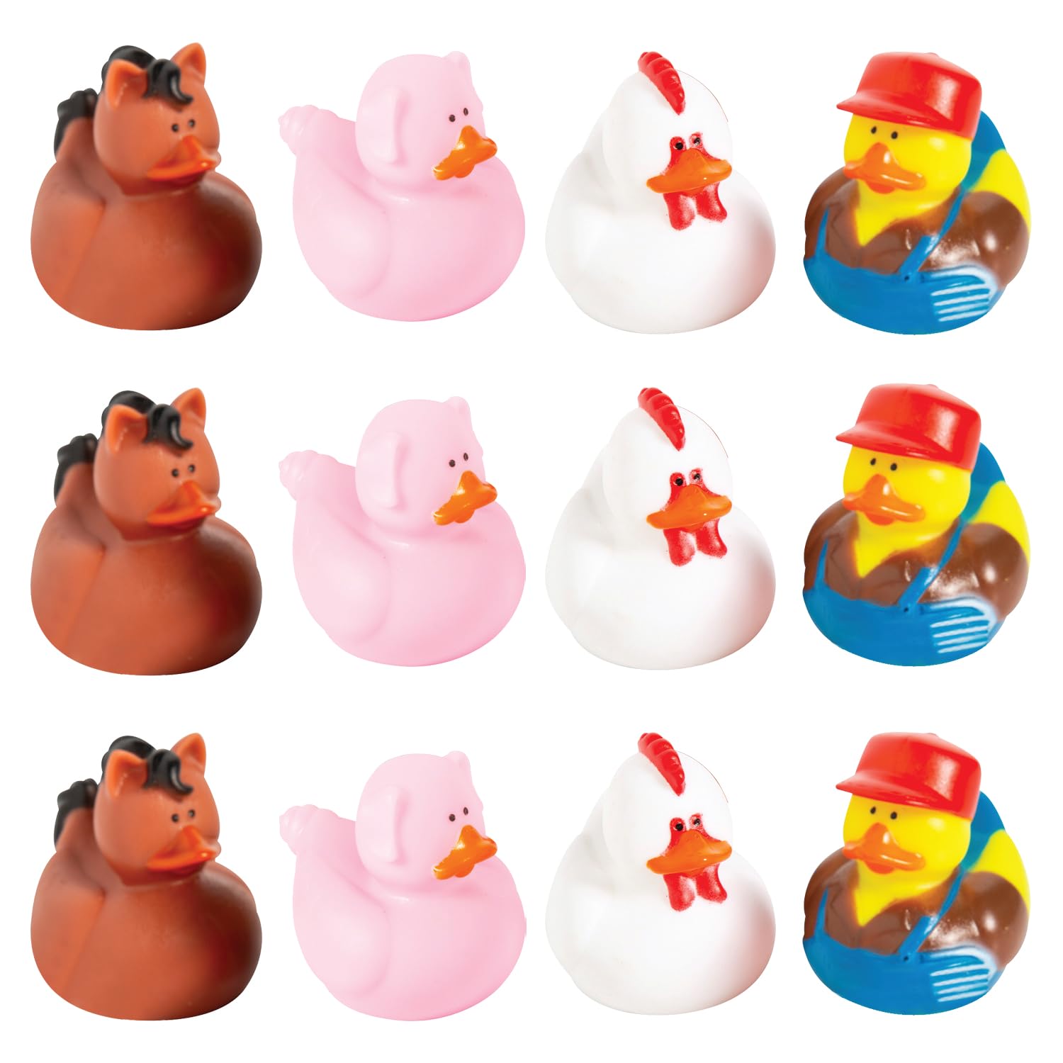 Amazon.com: Farm Rubber Ducks, 12 Pieces | Duckies, Birthday